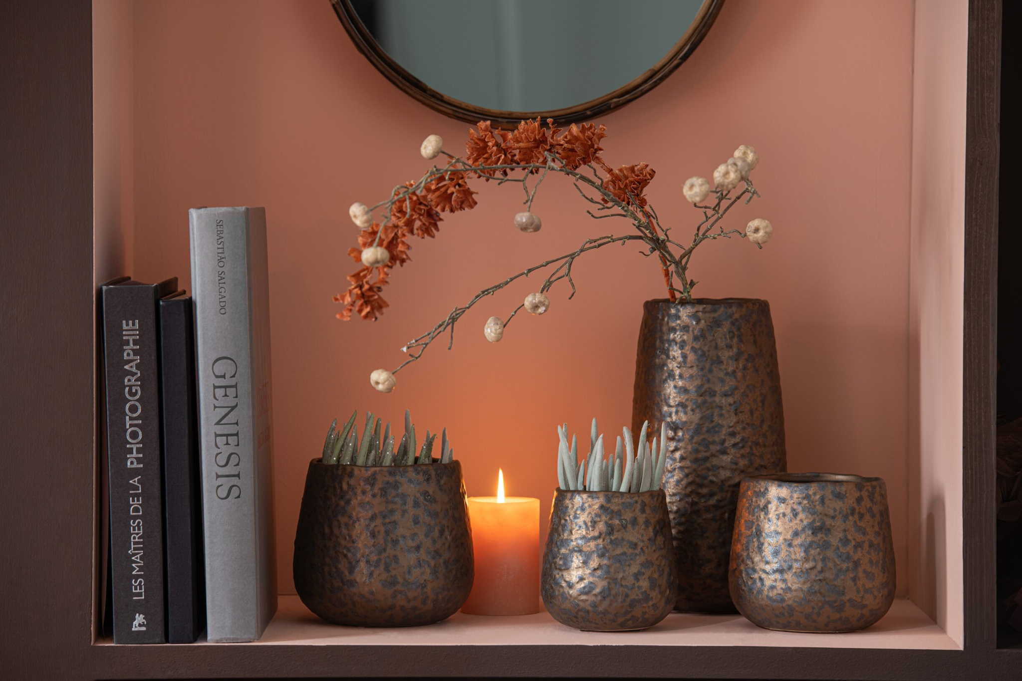 Bloempot Flammo Klei Koper H14 cm - Afbeelding 3