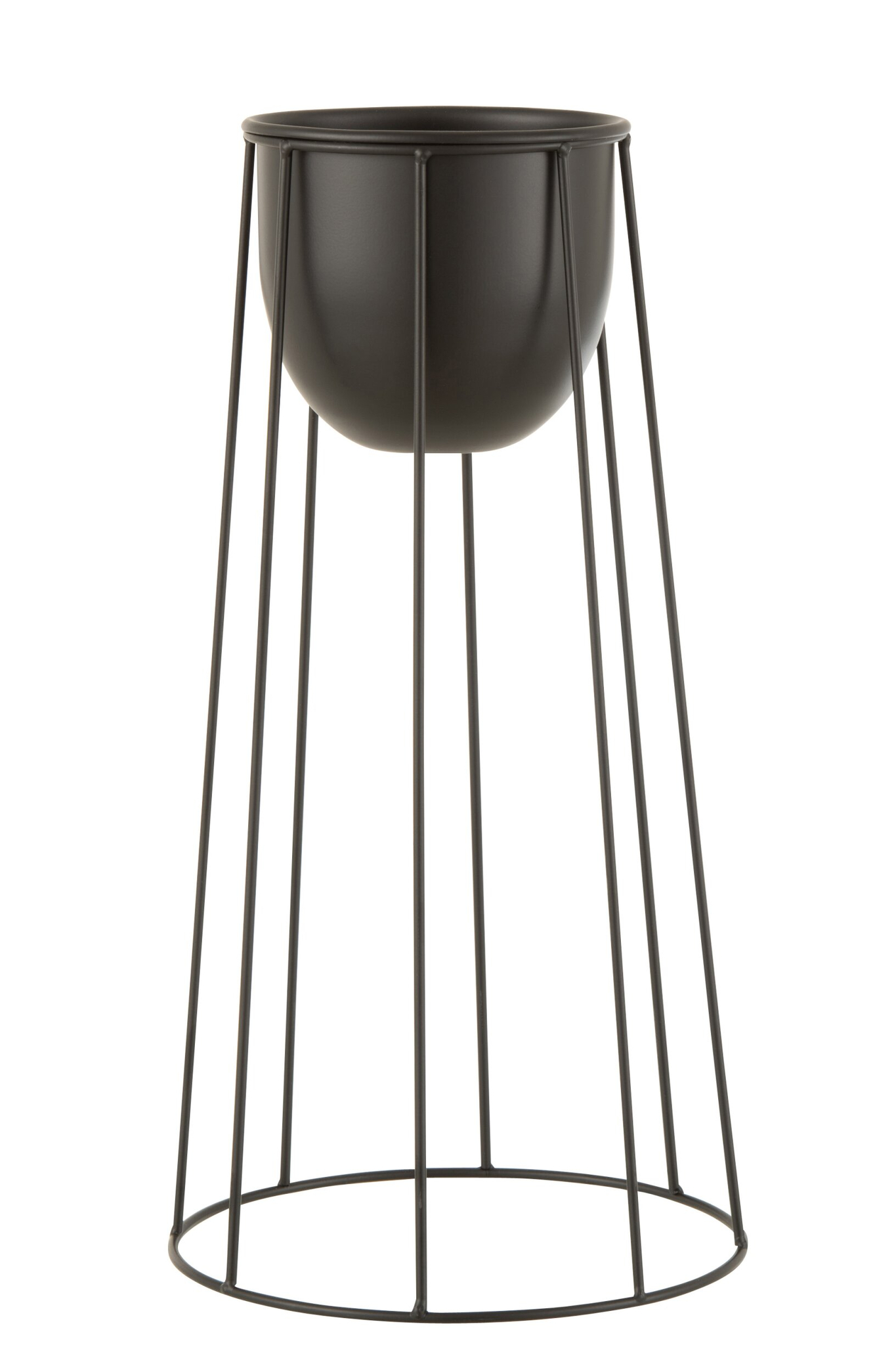 Bloempot Cimmaro Metaal Zwart H45 cm - Afbeelding 2