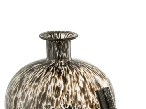 Decoratiefless Tierrora van zwart glas met ronde vorm en strak silhouet, stijlvol en decoratief