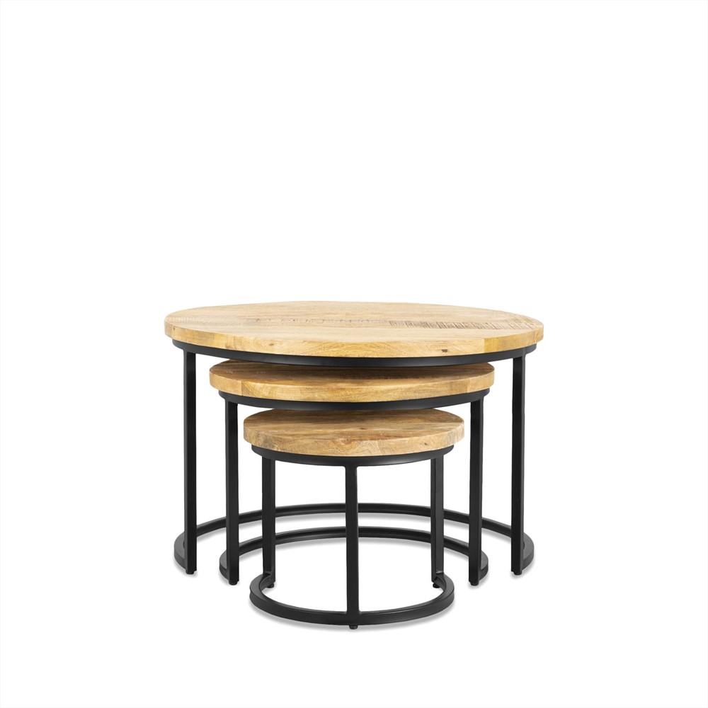 Salontafel Staurone Zwart - Set van 3 - Afbeelding 3
