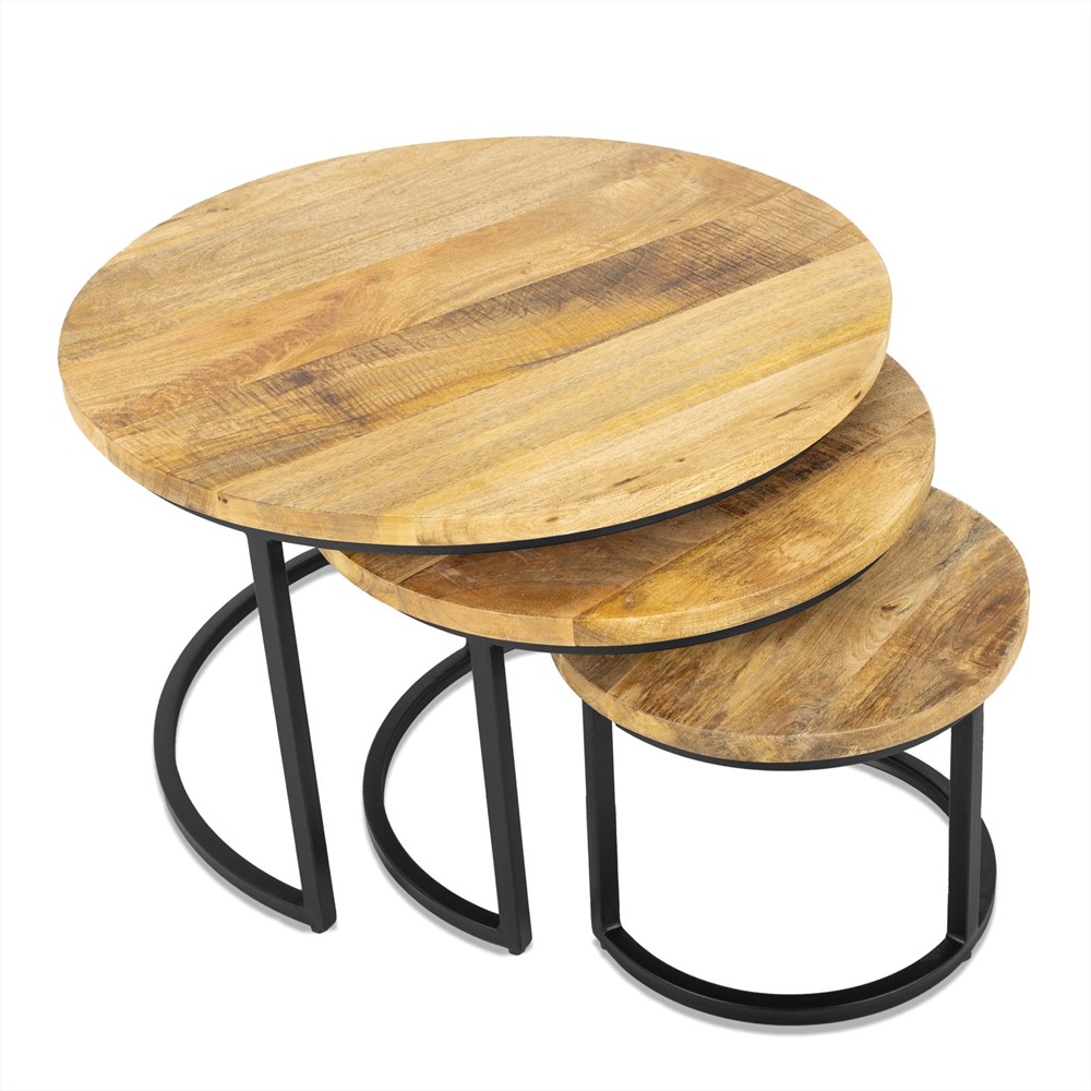 Salontafel Staurone Zwart - Set van 3 - Afbeelding 4