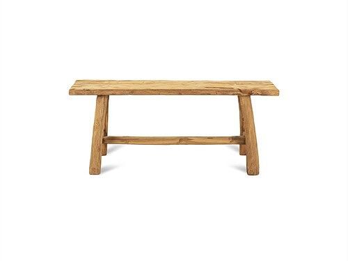 Bankje Pinsea van oud teakhout, robuust en stoer design voor hal, woonkamer of sidetable