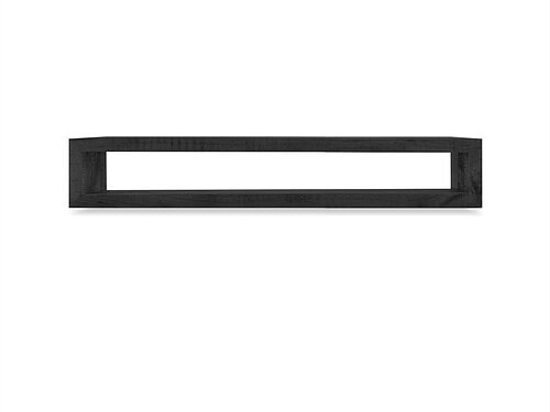 TV-meubel Stansun zwart, hangend design van massief mangohout met open vak en strakke, robuuste look