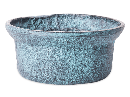 Schaal Jeistonte Blauw, set van 4, met rustiek blauw glazuur en compact rond design