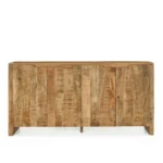 Dressoir Peernin van mangohout met 4 deuren en stoere houtnerf, breed en praktisch opbergmeubel