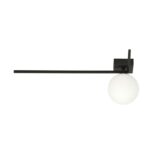 Plafondlamp Fleimand zwart met witte glazen kap Ø15 cm, strak en minimalistisch design