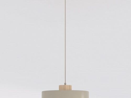 Hanglamp Greelvy beige met organische tweelaagse kap en warme Scandinavische uitstraling