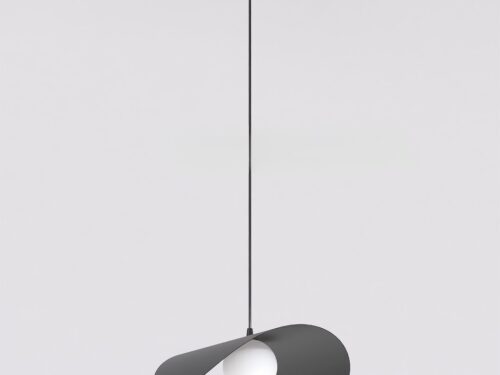 RITUEEL hanglamp Paardonte zwart Ø10 cm met sculpturaal licht, zwart staal en glazen bol