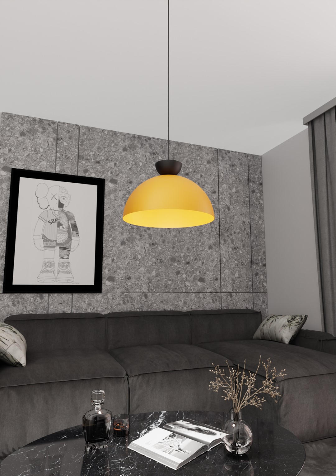 Hanglamp Caarnen Zwart Ø40 cm - Afbeelding 4