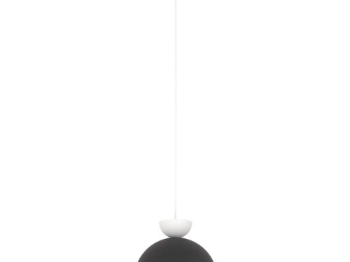 Hanglamp Zoornes Zwart Ø30 cm met matte halfronde kap en verstelbare ophanging