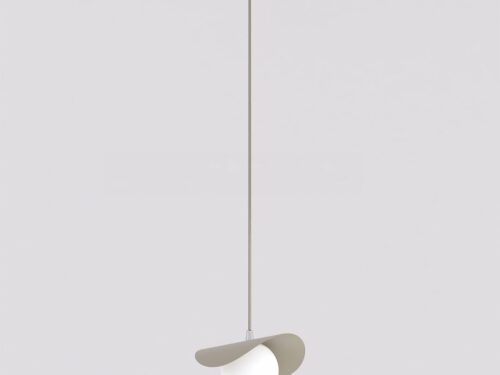 Hanglamp Staavia Beige Ø10 cm met verstelbare hoogte, witte kap en moderne, zachte uitstraling