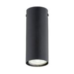 Plafondlamp Tobek Zwart, minimalistische zwarte cilinder van gepoedercoat staal met strakke afwerking