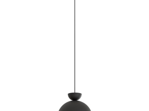 Hanglamp Sudone zwart Ø30 cm met matte stalen kap en verstelbare ophanging