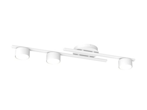 Plafondlamp Gurnea Wit Ø8 cm, minimalistische witte lamp met 3 spots en strak gepoedercoat staal