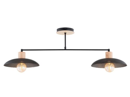 Kroonluchter Vummea zwart Ø30 cm met 2 kapjes, gepoedercoat staal en E27-fittingen
