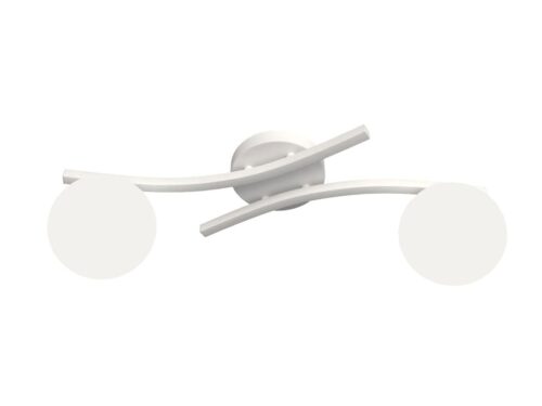 Plafondlamp Veerrum Wit Ø15 cm met twee witte kappen en strakke, moderne afwerking