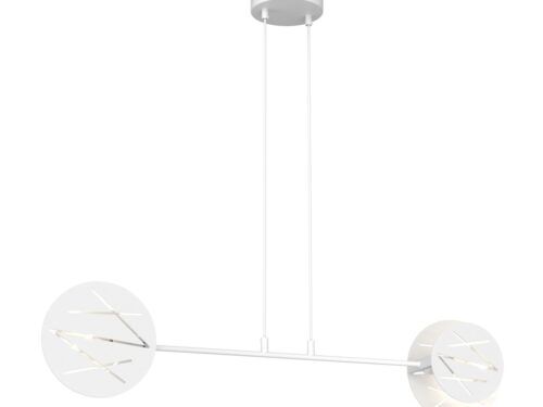 Hanglamp Valy Wit Ø20 cm met geometrisch design en verstelbare ophanging, wit gepoedercoat staal