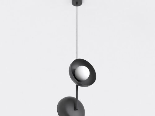 Hanglamp Bari Zwart Ø10 cm met verstelbare hoogte en witte glazen kap, modern zwart staal