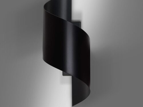 Wandlamp Sleerdum Zwart, minimalistisch zwart gepoedercoat staal voor subtiele sfeerverlichting