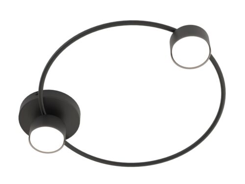 Plafondlamp Brieldand zwart met twee verstelbare GX53-spots in strak, minimalistisch design