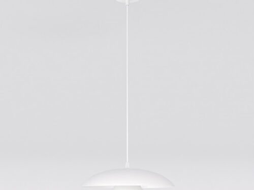 Witte Hanglamp Skoldello met Scandinavische vorm, gepoedercoat staal en verstelbare ophanging
