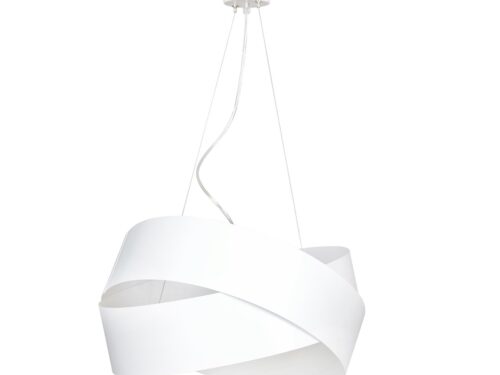Hanglamp Padua Wit met wit gepoedercoat staal en verstelbare hoogte, moderne minimalistische uitstraling