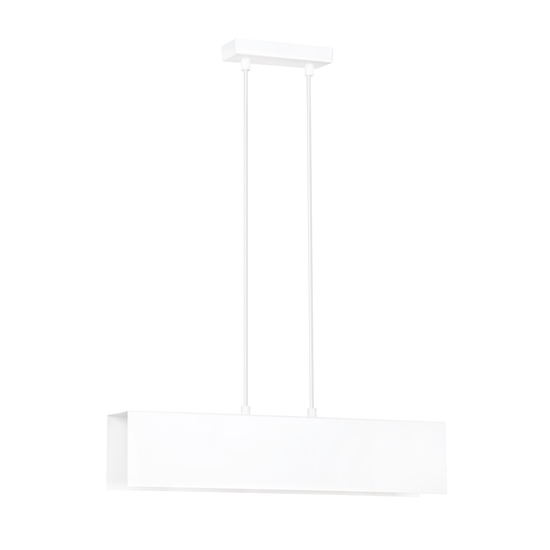 Hanglamp Zaundena Wit, strak wit gepoedercoat staal met verstelbare dubbele ophanging en geometrisch design