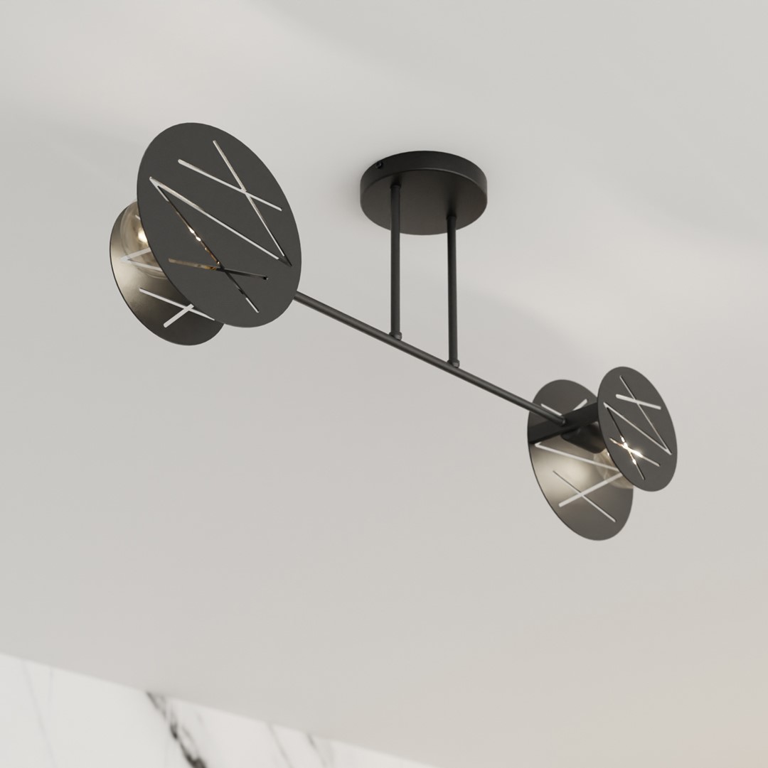 Kroonluchter Raukik Zwart Ø20 cm - Afbeelding 2