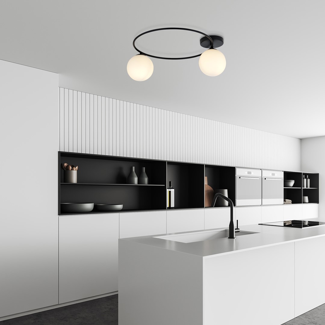 Plafondlamp Breirello Zwart Ø14 cm - Afbeelding 2