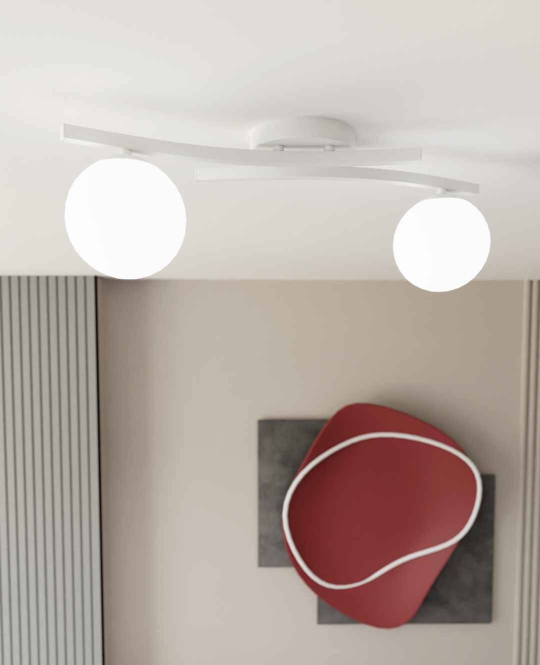 Plafondlamp Veerrum Wit Ø15 cm - Afbeelding 3