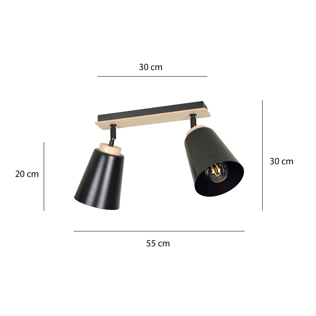 Plafondlamp Baarnin Zwart - Afbeelding 3