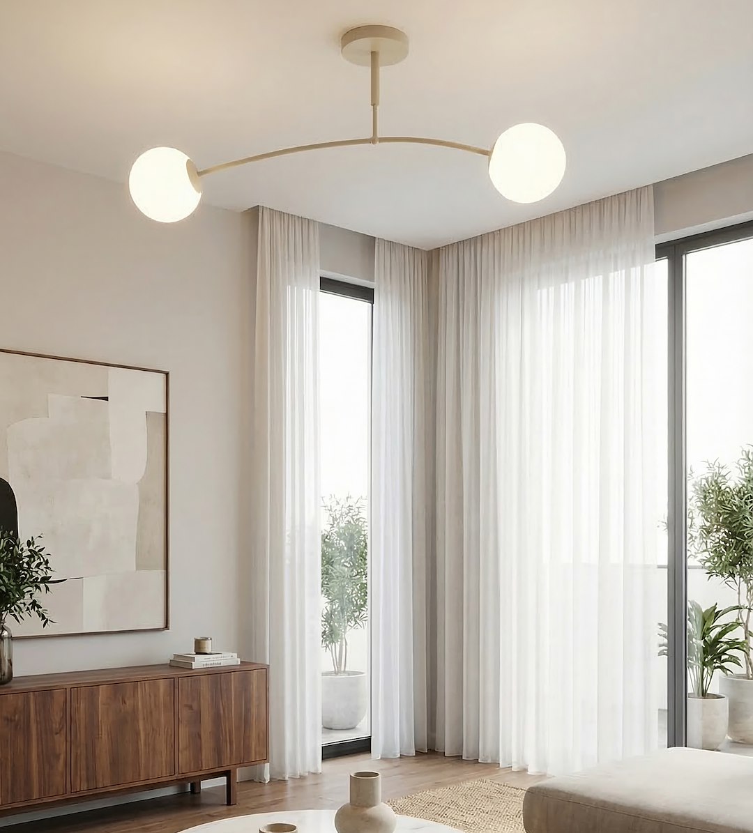 Plafondlamp Trevon Beige Ø14 cm - Afbeelding 3