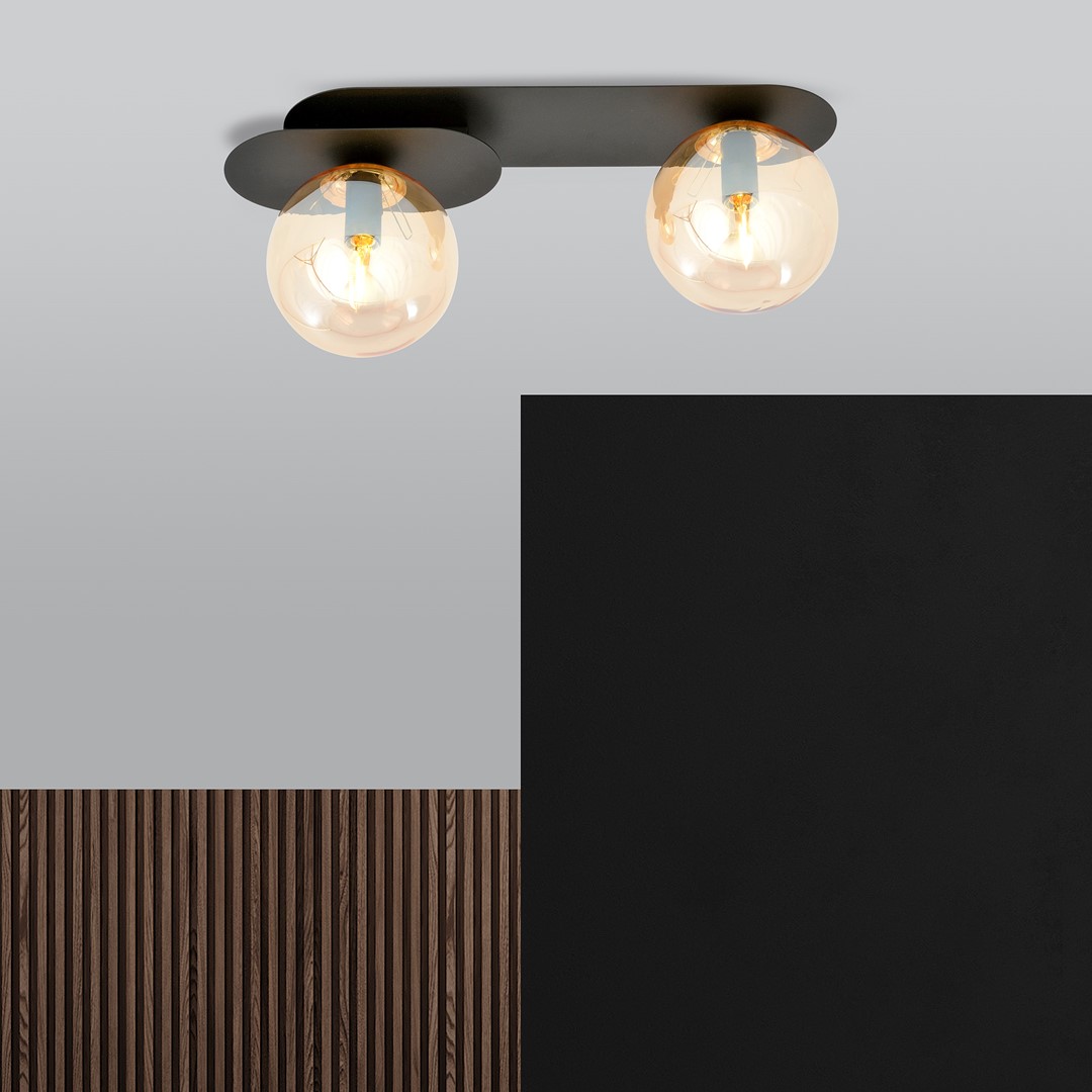 Plafondlamp Teinond Zwart Ø14 cm - Afbeelding 3