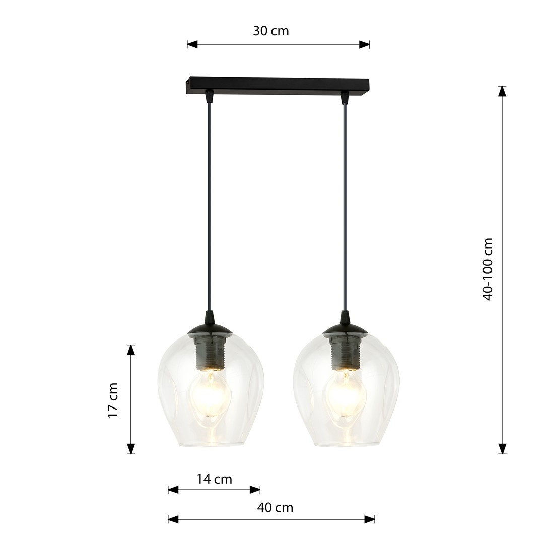 Hanglamp Grauntang Zwart Ø14 cm - Afbeelding 3