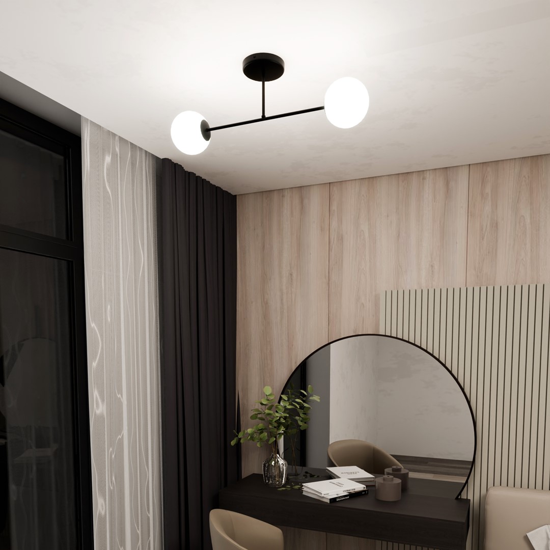 Plafondlamp Vorrin Zwart Ø14 cm - Afbeelding 4