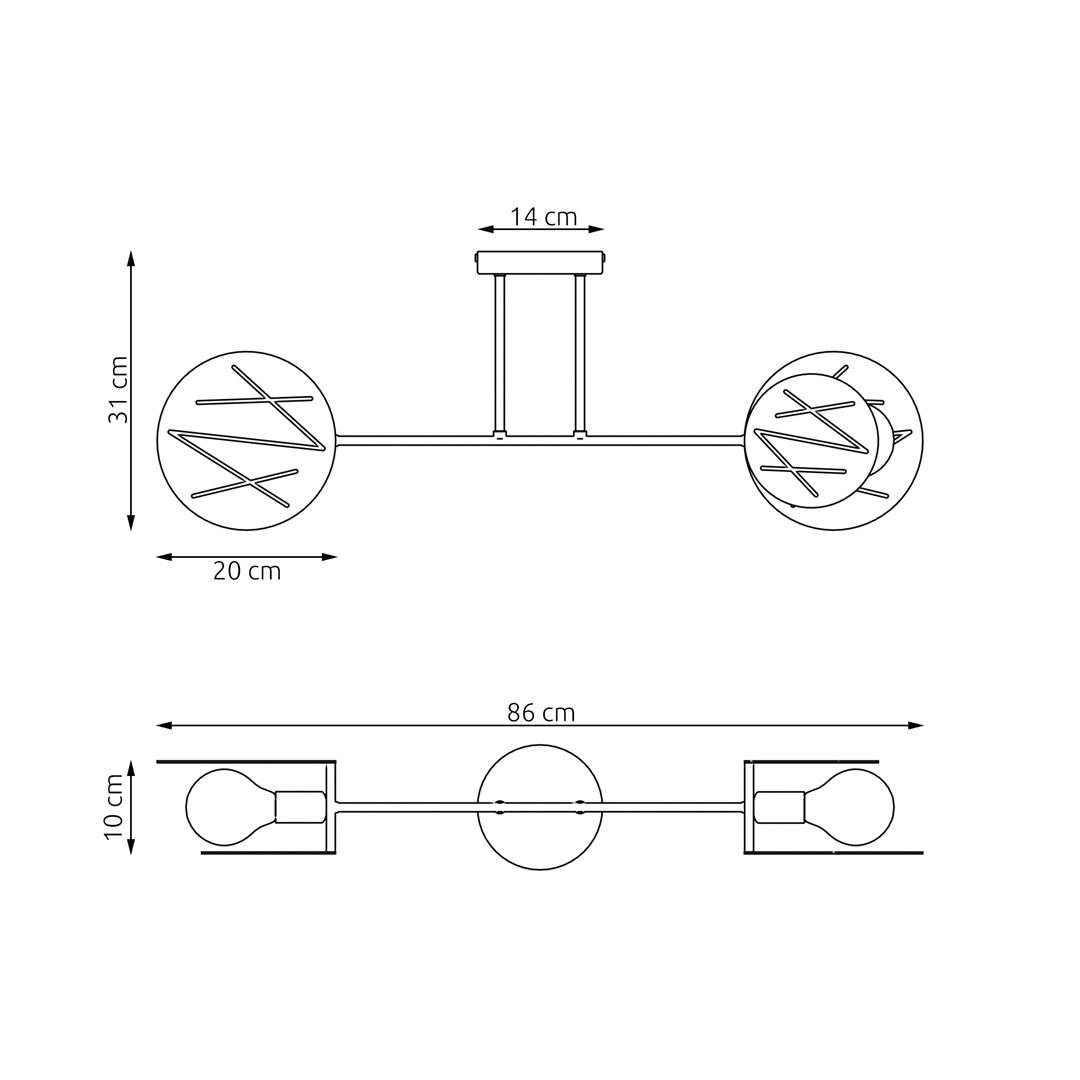 Kroonluchter Raukik Zwart Ø20 cm - Afbeelding 4