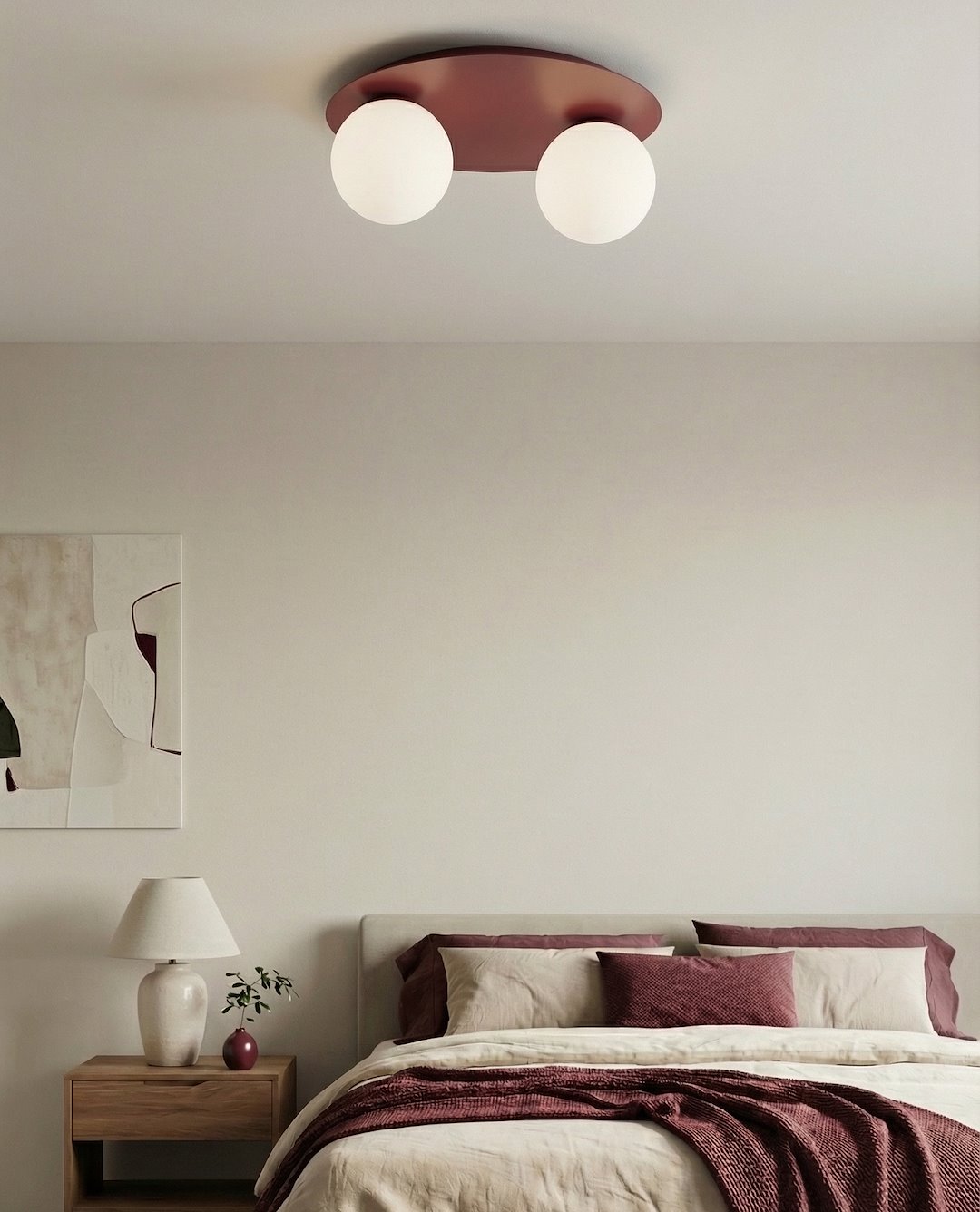 Plafondlamp Staurrira Bordeaux Ø14 cm - Afbeelding 4