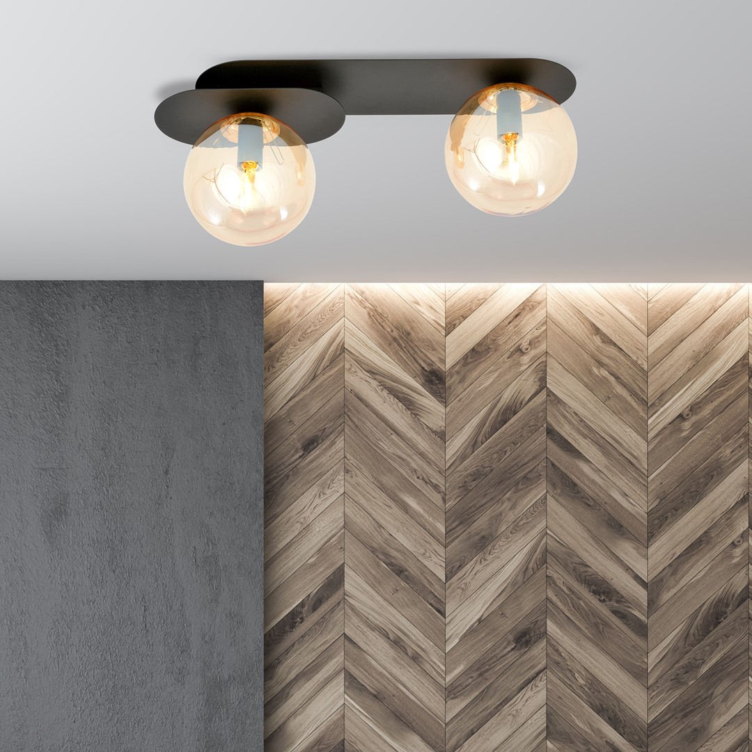 Plafondlamp Teinond Zwart Ø14 cm - Afbeelding 4