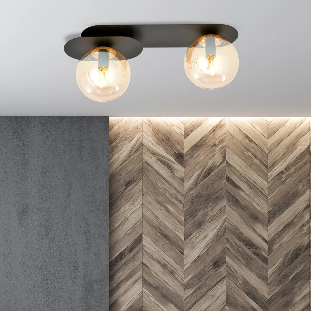 Plafondlamp Teinond Zwart Ø14 cm - Afbeelding 4