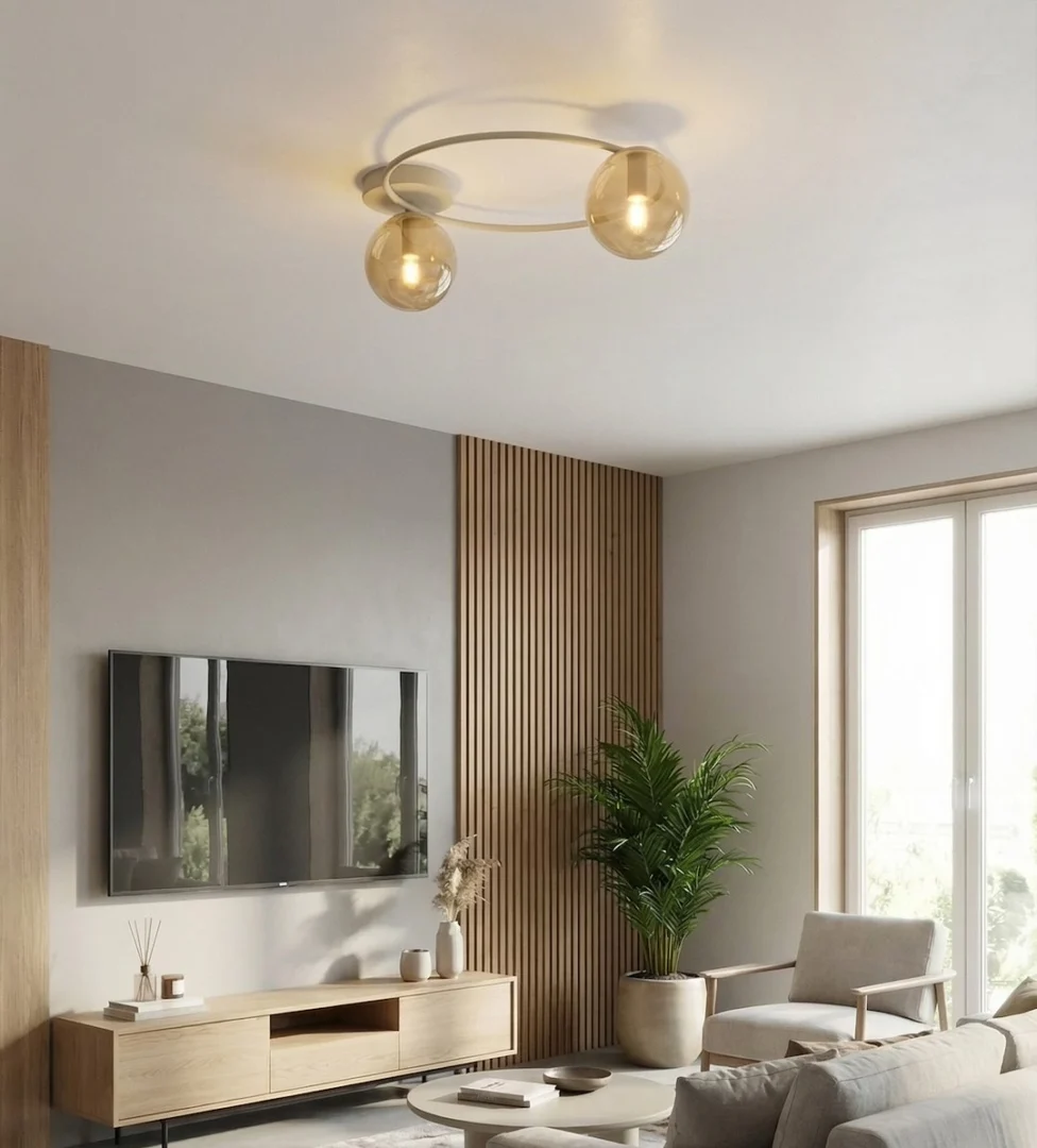 Plafondlamp Trirrane Beige Ø14 cm - Afbeelding 4