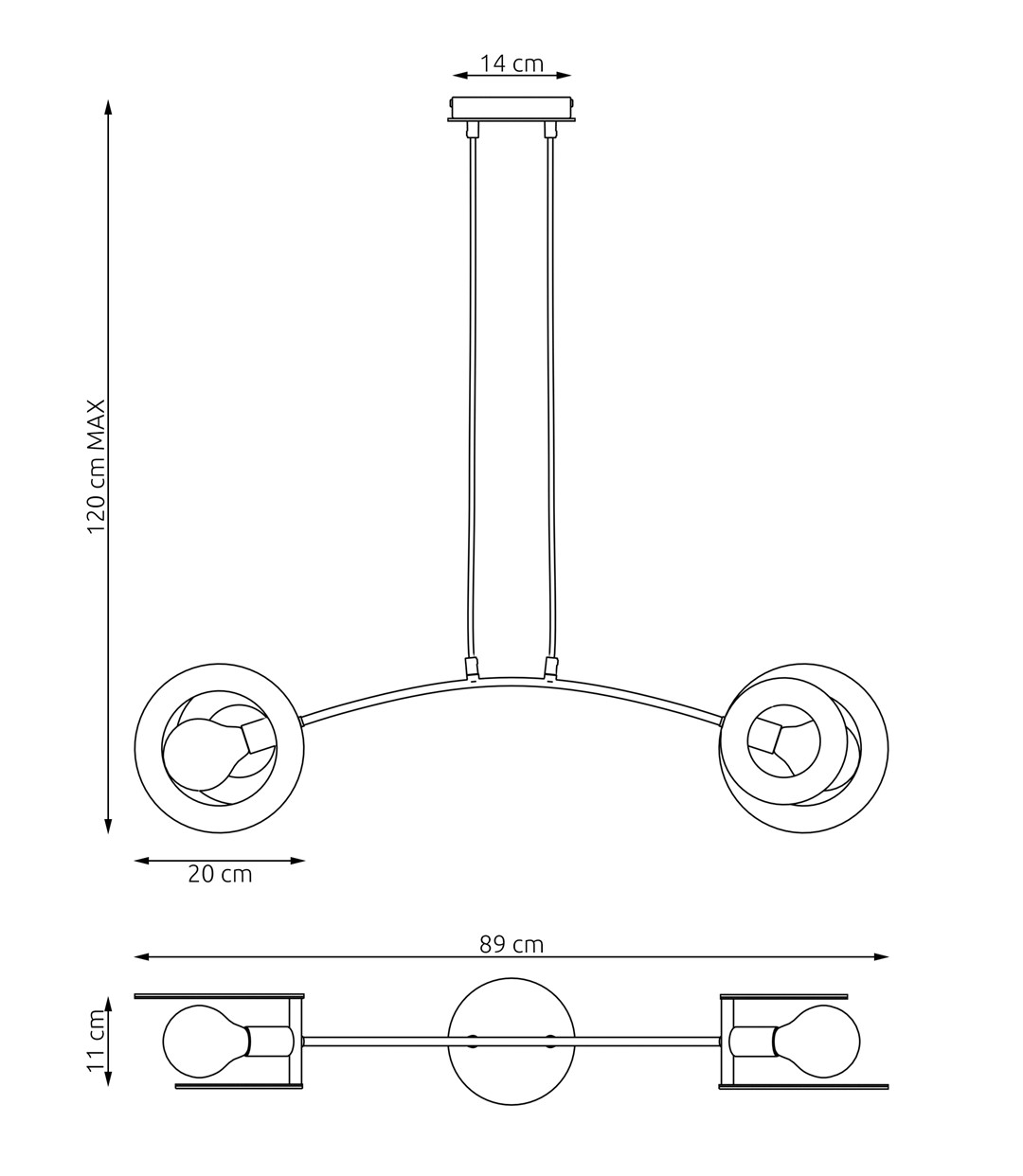 Hanglamp Mauldano Zwart Ø20 cm - Afbeelding 5