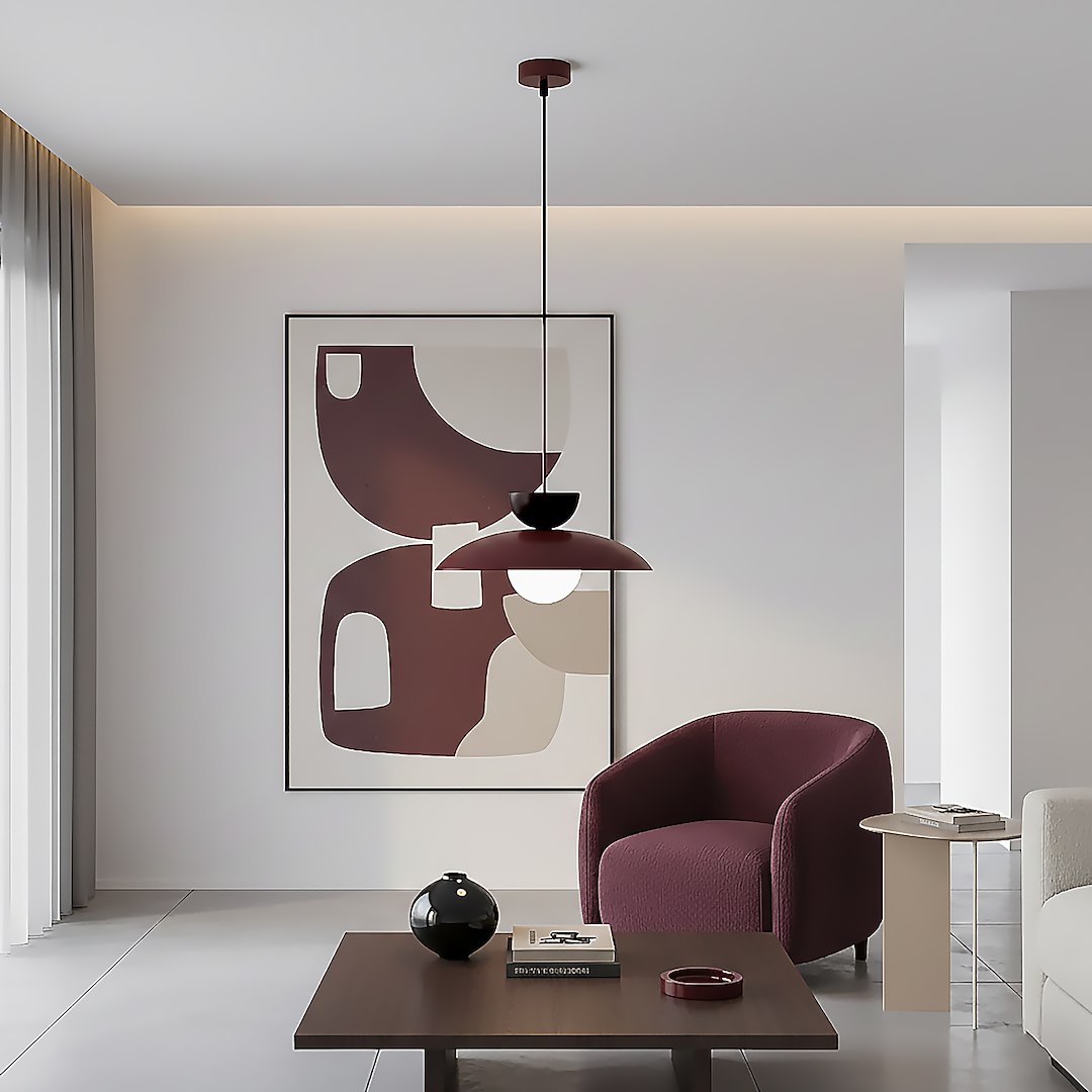 Hanglamp Hoonero Bordeaux Ø10 cm - Afbeelding 6