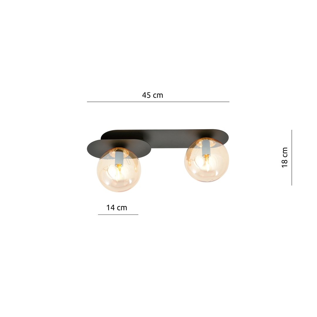 Plafondlamp Teinond Zwart Ø14 cm - Afbeelding 6