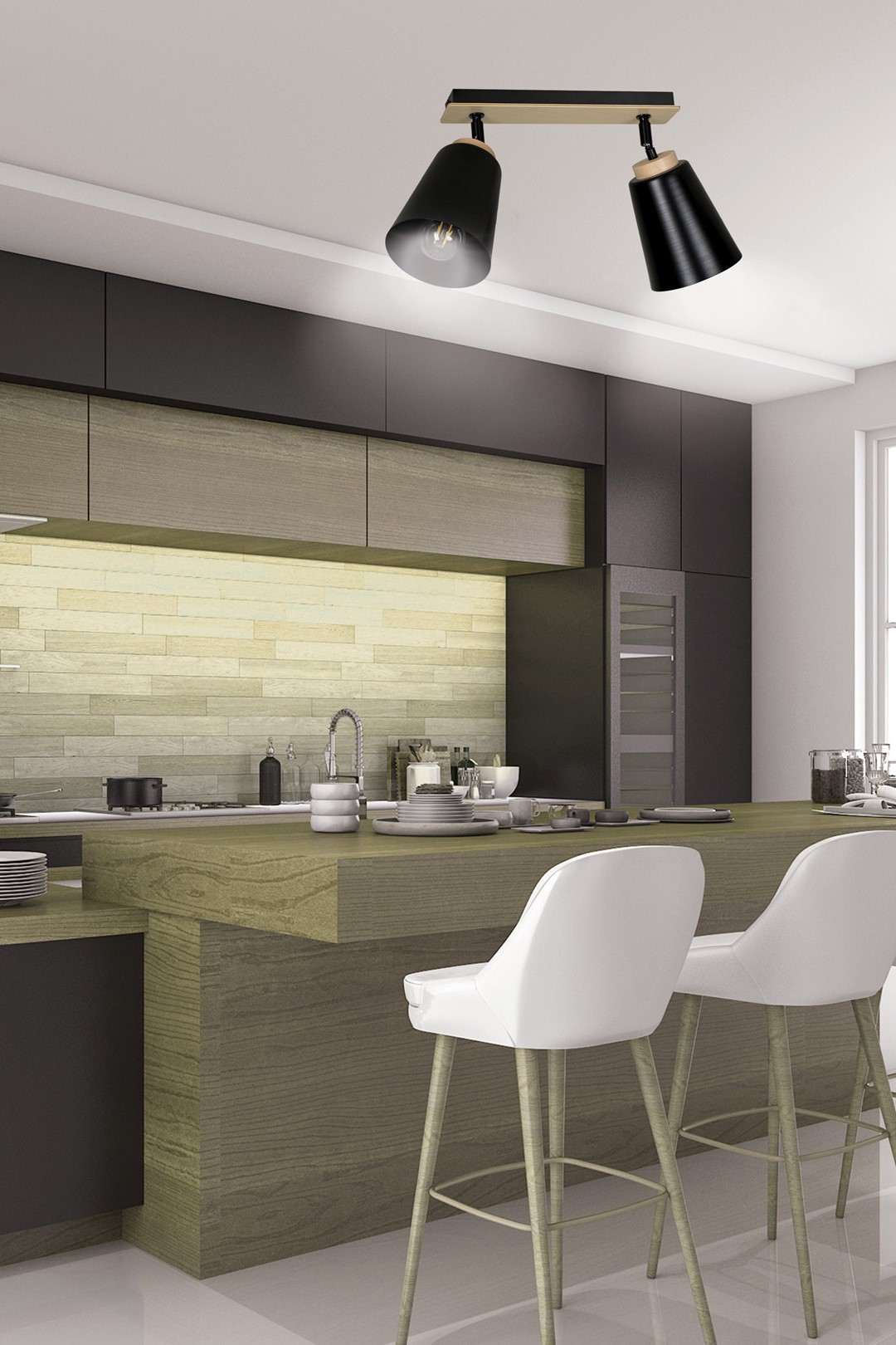 Plafondlamp Baarnin Zwart - Afbeelding 9