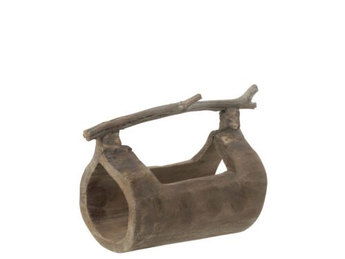 Kist Sliesand Hout naturel van wilgenhout, decoratieve rustieke kist met compacte vorm en takhandgreep