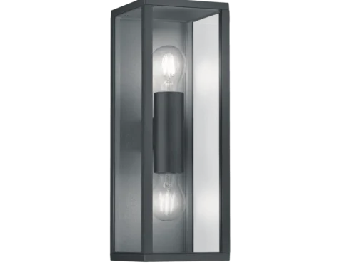Wandlamp Kleerdio antraciet met helder glas en vintage uitstraling, set van 3 voor buitengebruik