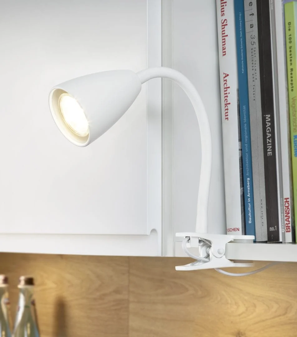 Klemlamp Tiena Mat Wit Ø7 cm - Set van 3 - Afbeelding 2