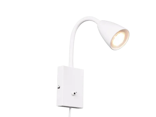 Wandlamp Naansir mat wit met flexibele arm en gericht leeslicht, modern metalen design, set van 3