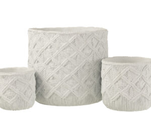 Bloempot Jamund Beton Wit H28,5 cm