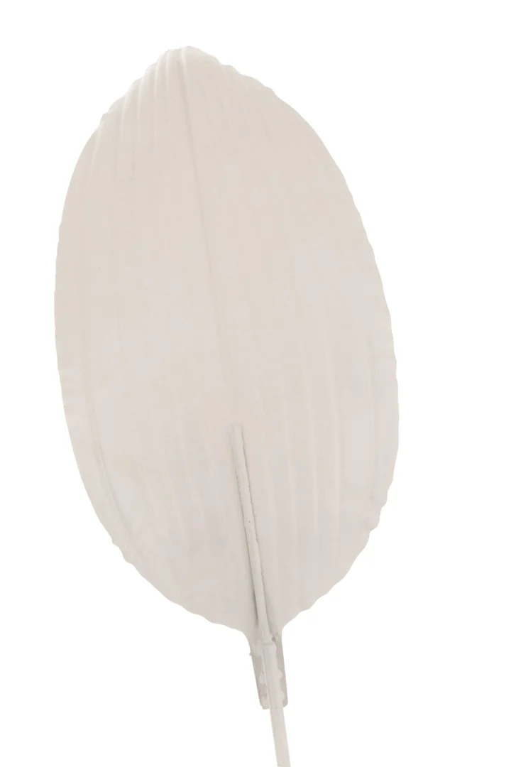 Decoratie Gausy metaal wit, grote elegante bladvormige decoratie met strakke afwerking en rustige uitstraling